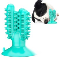 Amazon Hot TPR Pet Dog Toothbrush New Cactus Design Dog Teeth Cleaning Toy With Suction Cup